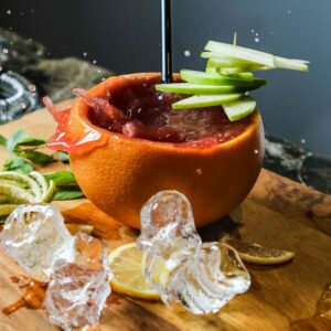 Glaçons jus cocktails avec Orange et paille évènements